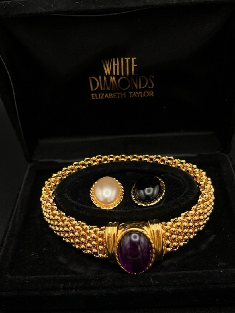 240 Vintage Elizabeth Taylor White Diamonds Mesh Interchangeable Bracelet